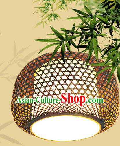 Traditional Chinese Deep Grey Bamboo Weaving Hanging Lanterns Handmade Lantern Scaldfish Lamp Traditional Chinese Deep Grey Bamboo Weaving Hanging Lanterns Handmade Lantern Scaldfish Lamp