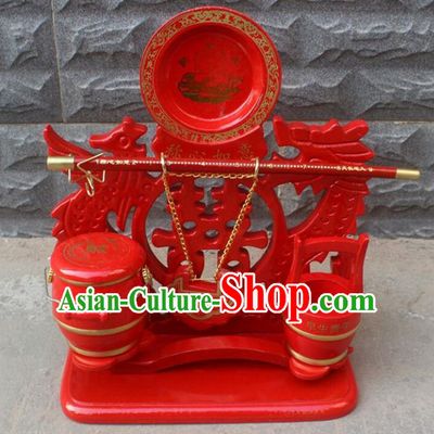 Handmade Chinese Traditional Wedding Decoration Red Sons of Barrels