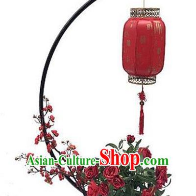 Chinese Traditional Red Lamp Wedding Floor Lanterns Handmade Palace Lantern