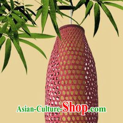 Traditional Chinese Countryside Handmade Red Hanging Lanterns Palace Lantern Bamboo Art Scaldfish Lamp