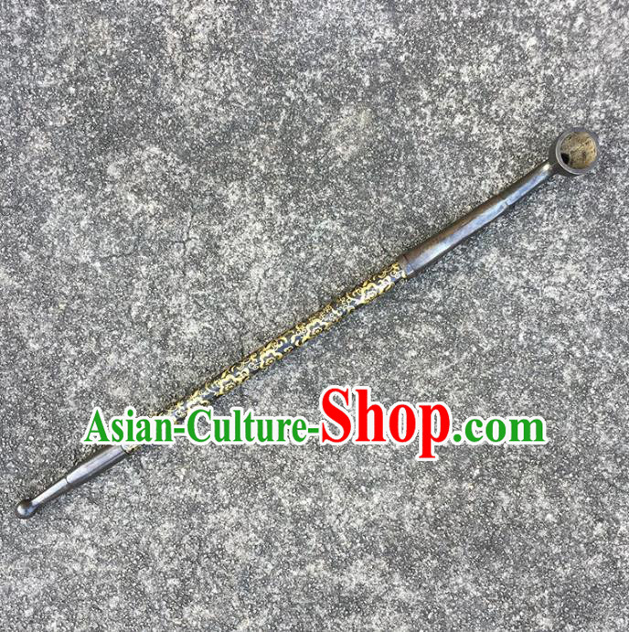 Handmade Chinese Ancient Brass Tobacco Pipe Traditional Long Stemmed Pipe