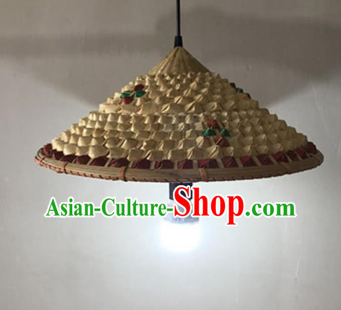 Handmade Chinese Pineapple Straw Hat Lampshade Traditional Bamboo Art Lanterns Chimney Handmade Chinese Pineapple Straw Hat Lampshade Traditional Bamboo Art Lanterns Chimney
