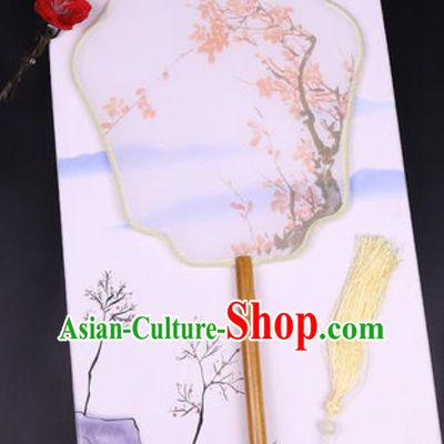 Chinese Traditional Painting Red Plum Palace Fans Handmade Classical Dance Silk Fan for Women