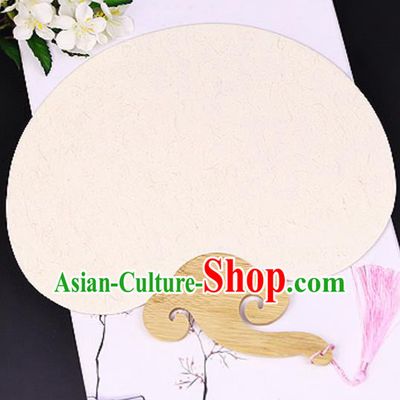 Chinese Traditional White Art Paper Fans Handmade Bamboo Fan