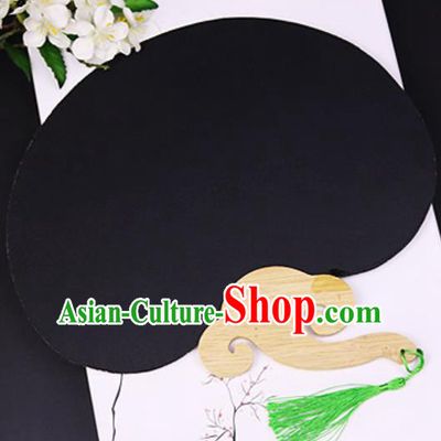 Chinese Traditional Black Art Paper Fans Handmade Bamboo Fan