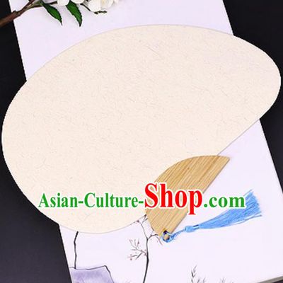 Chinese Traditional Flaxen Art Paper Fans Handmade Bamboo Plover Fan