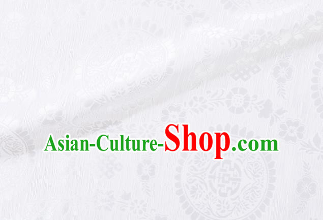 Chinese Classical Auspicious Pattern Design White Brocade Fabric Asian Traditional Hanfu Satin Material Chinese Classical Auspicious Pattern Design White Brocade Fabric Asian Traditional Hanfu Satin Material