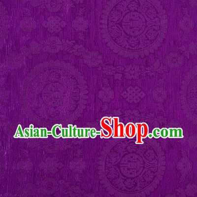 Chinese Classical Auspicious Pattern Design Purple Brocade Fabric Asian Traditional Hanfu Satin Material