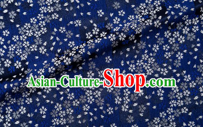 Asian Japanese Traditional Sakura Pattern Design Navy Brocade Fabric Kimono Tapestry Satin Asian Japanese Traditional Sakura Pattern Design Navy Brocade Fabric Kimono Tapestry Satin
