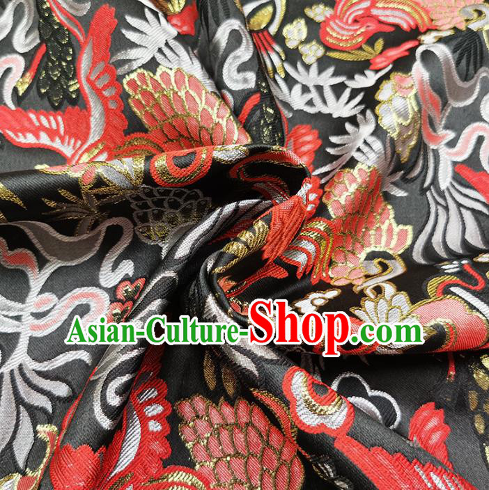 Chinese Classical Phoenix Pattern Design Black Brocade Fabric Asian Traditional Hanfu Satin Material Chinese Classical Phoenix Pattern Design Black Brocade Fabric Asian Traditional Hanfu Satin Material