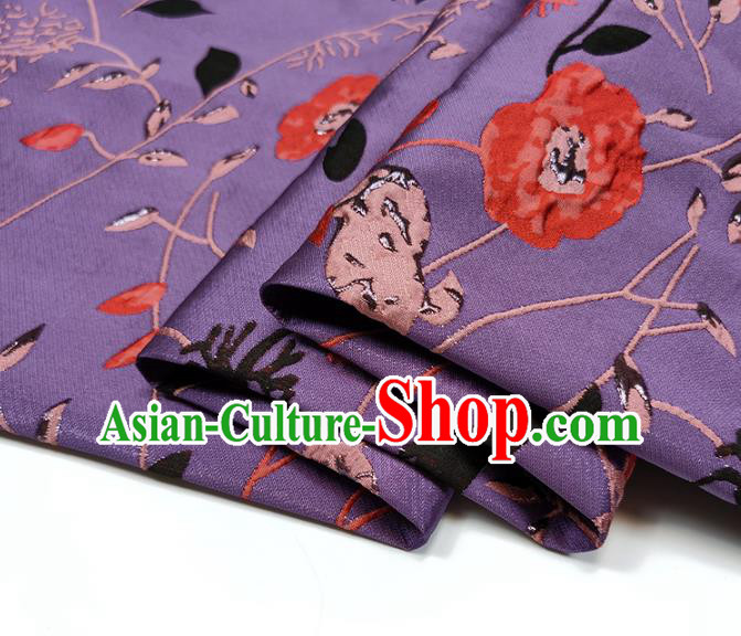 Chinese Classical Pattern Design Purple Brocade Fabric Asian Traditional Hanfu Satin Material Chinese Classical Pattern Design Purple Brocade Fabric Asian Traditional Hanfu Satin Material