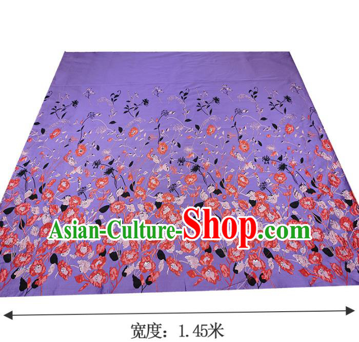Chinese Classical Pattern Design Purple Brocade Fabric Asian Traditional Hanfu Satin Material Chinese Classical Pattern Design Purple Brocade Fabric Asian Traditional Hanfu Satin Material