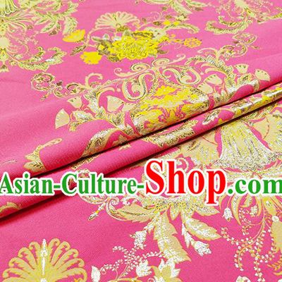 Chinese Classical Pattern Design Pink Brocade Fabric Asian Traditional Hanfu Satin Material