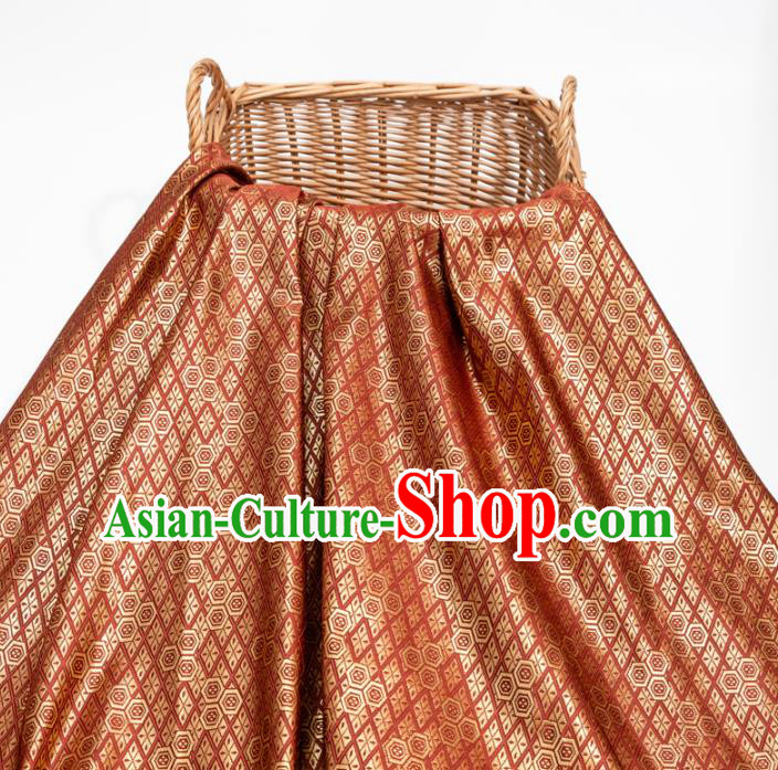 Japanese Traditional Pattern Design Red Brocade Fabric Asian Kimono Tapestry Satin Japanese Traditional Pattern Design Red Brocade Fabric Asian Kimono Tapestry Satin