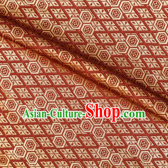 Japanese Traditional Pattern Design Red Brocade Fabric Asian Kimono Tapestry Satin Japanese Traditional Pattern Design Red Brocade Fabric Asian Kimono Tapestry Satin