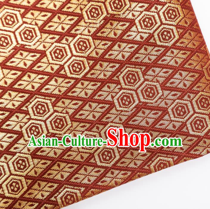 Japanese Traditional Pattern Design Red Brocade Fabric Asian Kimono Tapestry Satin Japanese Traditional Pattern Design Red Brocade Fabric Asian Kimono Tapestry Satin