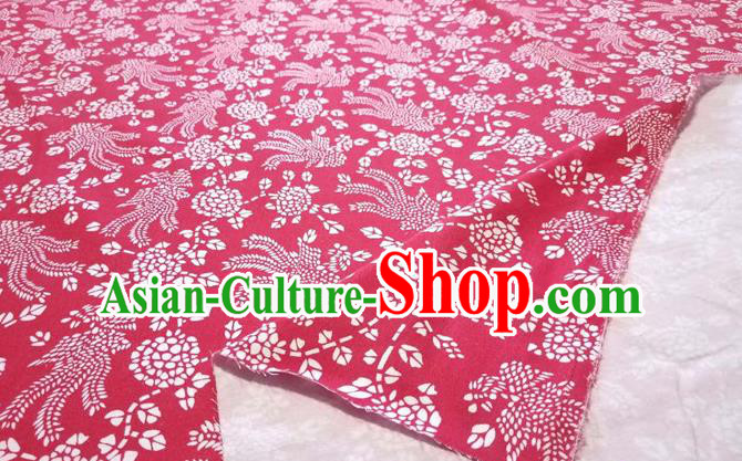 Chinese Classical Phoenix Pattern Design Red Fabric Asian Traditional Hanfu Cloth Material Chinese Classical Phoenix Pattern Design Red Fabric Asian Traditional Hanfu Cloth Material