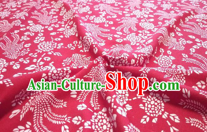 Chinese Classical Phoenix Pattern Design Red Fabric Asian Traditional Hanfu Cloth Material Chinese Classical Phoenix Pattern Design Red Fabric Asian Traditional Hanfu Cloth Material