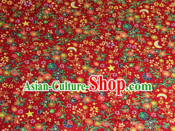Chinese Classical Moon Grass Pattern Design Red Fabric Asian Traditional Hanfu Cloth Material Chinese Classical Moon Grass Pattern Design Red Fabric Asian Traditional Hanfu Cloth Material