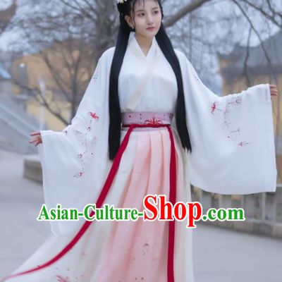 Traditional Chinese Jin Dynasty Court Historical Costumes Ancient Royal Princess Hanfu Dress for Women