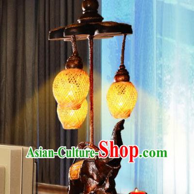 Southeast Asia Traditional Desk Lantern Thailand Handmade Wood Elephant Lanterns