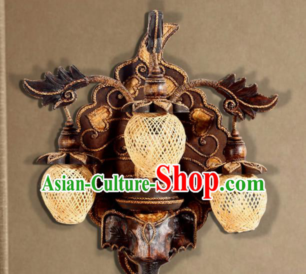 Southeast Asia Traditional Three Pieces Wall Lantern Thailand Handmade Wood Lanterns Southeast Asia Traditional Three Pieces Wall Lantern Thailand Handmade Wood Lanterns