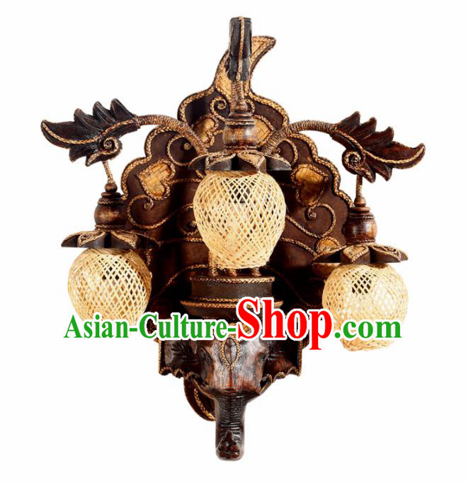 Southeast Asia Traditional Three Pieces Wall Lantern Thailand Handmade Wood Lanterns Southeast Asia Traditional Three Pieces Wall Lantern Thailand Handmade Wood Lanterns