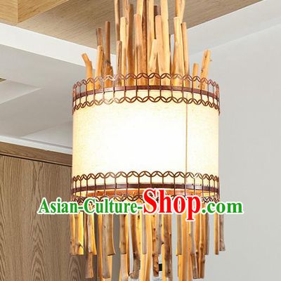 Asian Traditional Wood Ceiling Lantern Thailand Handmade Lanterns Hanging Lamps