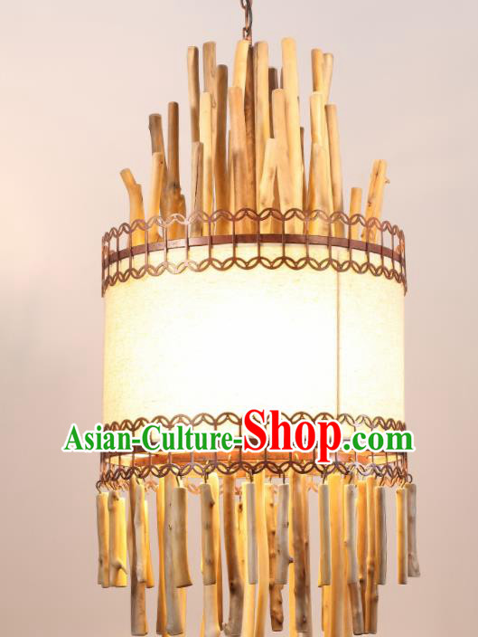 Asian Traditional Wood Ceiling Lantern Thailand Handmade Lanterns Hanging Lamps