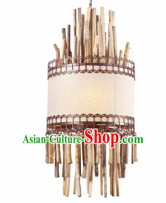 Asian Traditional Wood Ceiling Lantern Thailand Handmade Lanterns Hanging Lamps