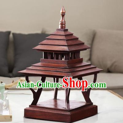 Southeast Asia Traditional Wood Carving Desk Lantern Thailand Handmade Lanterns
