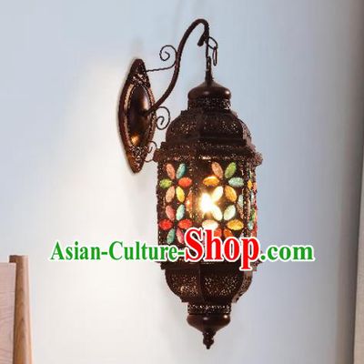 Southeast Asia Traditional Iron Grass Wall Lantern Thailand Handmade Lanterns