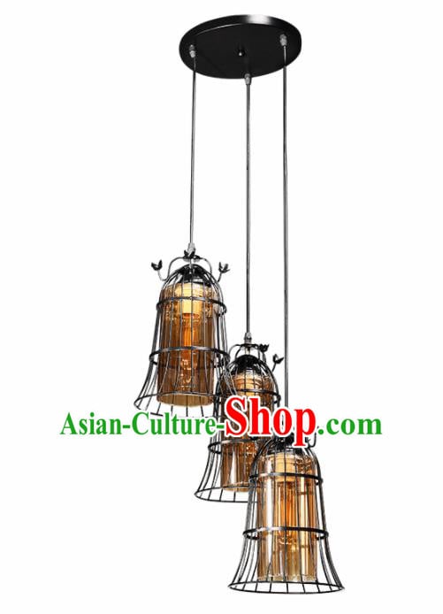 Asian Traditional Hanging Lantern Thailand Handmade Iron Lanterns Three Pieces Lamps Asian Traditional Hanging Lantern Thailand Handmade Iron Lanterns Three Pieces Lamps