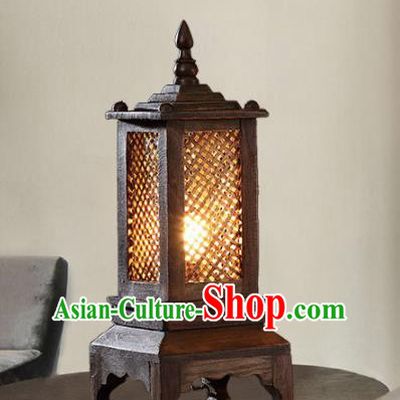 Southeast Asia Traditional Wood Desk Lantern Thailand Handmade Lanterns