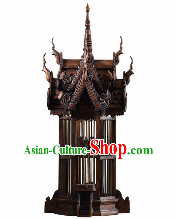 Asia Chinese Traditional Wood Carving Birdcage Desk Lantern Thailand Handmade Lanterns Asia Chinese Traditional Wood Carving Birdcage Desk Lantern Thailand Handmade Lanterns