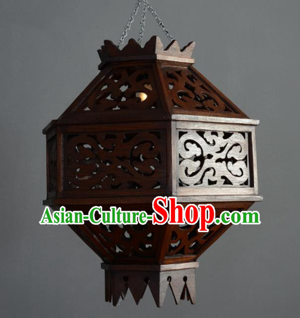 Asian Traditional Wood Carving Ceiling Lantern Thailand Handmade Lanterns Hanging Lamps Asian Traditional Wood Carving Ceiling Lantern Thailand Handmade Lanterns Hanging Lamps