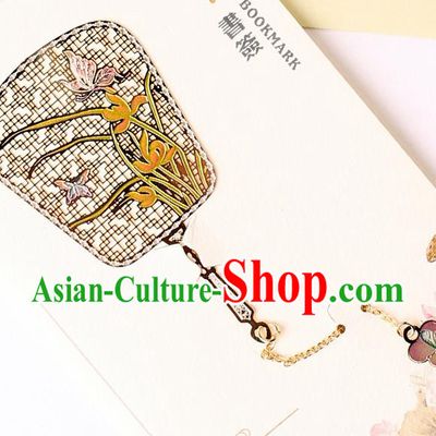 Traditional Chinese Orchid Fan Bookmarks China Craft Bookmark