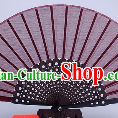Traditional Chinese Handmade Wine Red Silk Folding Fan China Fan Oriental Fan