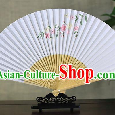 Traditional Chinese Ink Painting Flowers Art Paper Fan China Bamboo Accordion Folding Fan Oriental Fan