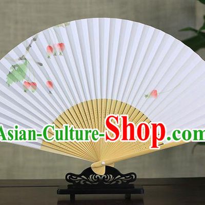 Traditional Chinese Ink Painting Hawthorn Art Paper Fan China Bamboo Accordion Folding Fan Oriental Fan