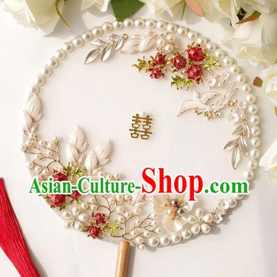Chinese Traditional Hanfu Palace Fans Classical Wedding Round Fan for Women