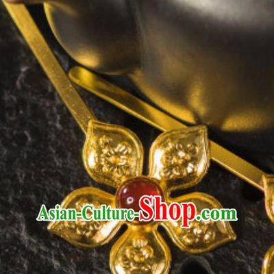 Chinese Traditional Hanfu Hair Accessories Ancient Princess Golden Hairpins for Women