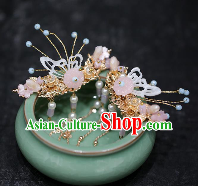 Chinese Traditional Hanfu Shell Butterfly Hair Claws Ancient Hair Accessories for Women Chinese Traditional Hanfu Shell Butterfly Hair Claws Ancient Hair Accessories for Women