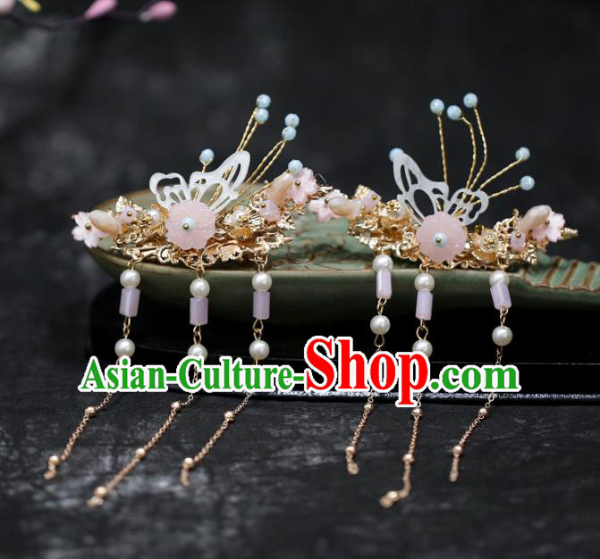 Chinese Traditional Hanfu Shell Butterfly Hair Claws Ancient Hair Accessories for Women Chinese Traditional Hanfu Shell Butterfly Hair Claws Ancient Hair Accessories for Women