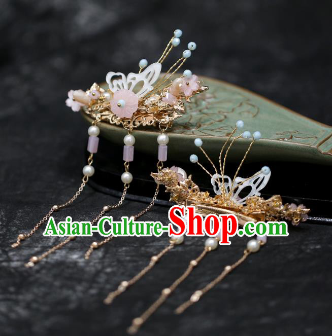 Chinese Traditional Hanfu Shell Butterfly Hair Claws Ancient Hair Accessories for Women Chinese Traditional Hanfu Shell Butterfly Hair Claws Ancient Hair Accessories for Women