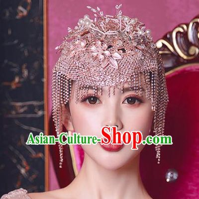 Top Grade Bride Champagne Hair Clasp Wedding Hair Accessories for Women