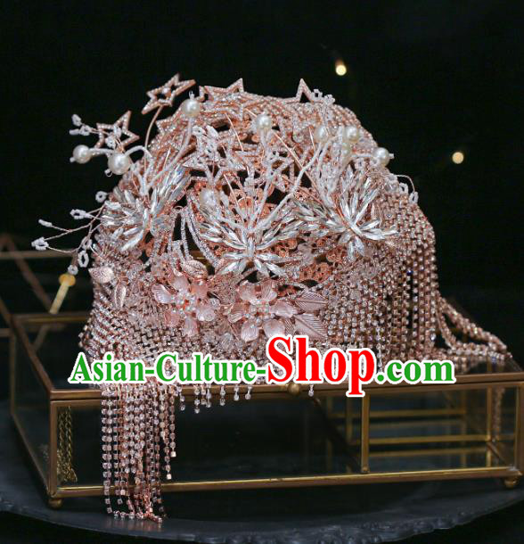 Top Grade Bride Champagne Hair Clasp Wedding Hair Accessories for Women Top Grade Bride Champagne Hair Clasp Wedding Hair Accessories for Women