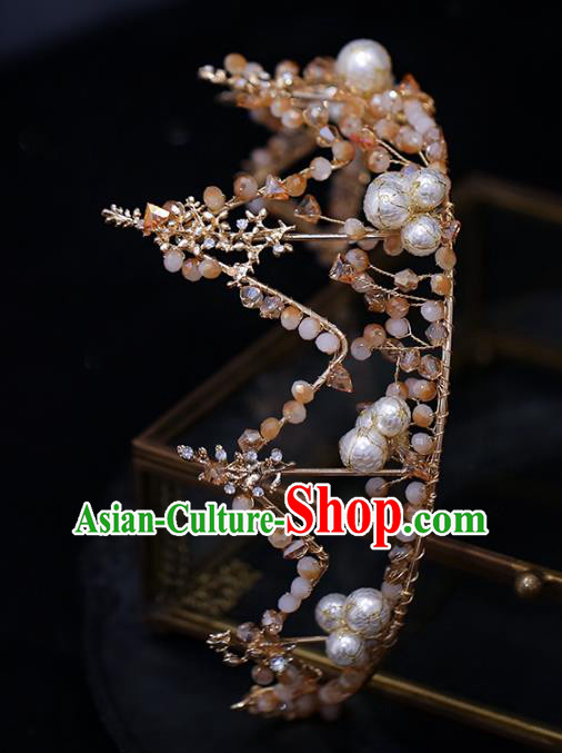 Top Grade Bride Beads Royal Crown Wedding Hair Accessories for Women Top Grade Bride Beads Royal Crown Wedding Hair Accessories for Women