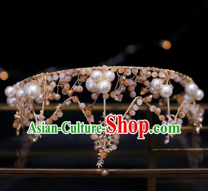 Top Grade Bride Beads Royal Crown Wedding Hair Accessories for Women Top Grade Bride Beads Royal Crown Wedding Hair Accessories for Women