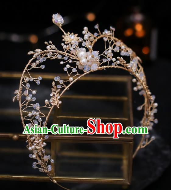 Top Grade Bride Crystal Beads Royal Crown Wedding Hair Accessories for Women Top Grade Bride Crystal Beads Royal Crown Wedding Hair Accessories for Women